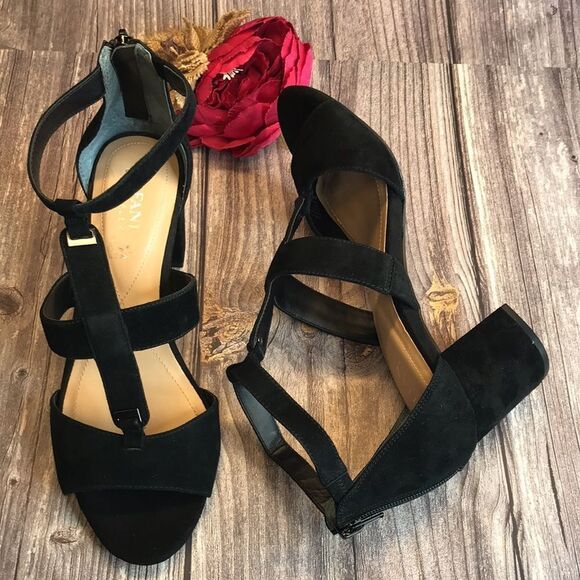 ALFANI Elianaa Black Suede Step 'N Flex Suede Dress Sandals 9M - Picture 3 of 8